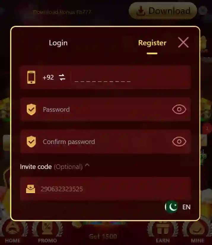 PK Mega Game Register